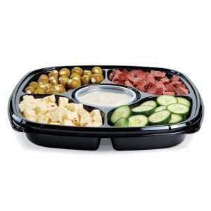 Placon : Fresh 'n Clear® Catering<br>4-Compartment Tray with Cup Area