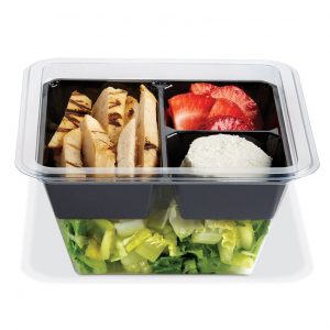 Placon : Fresh 'n Clear® Catering<br>4-Compartment Tray with Cup Area