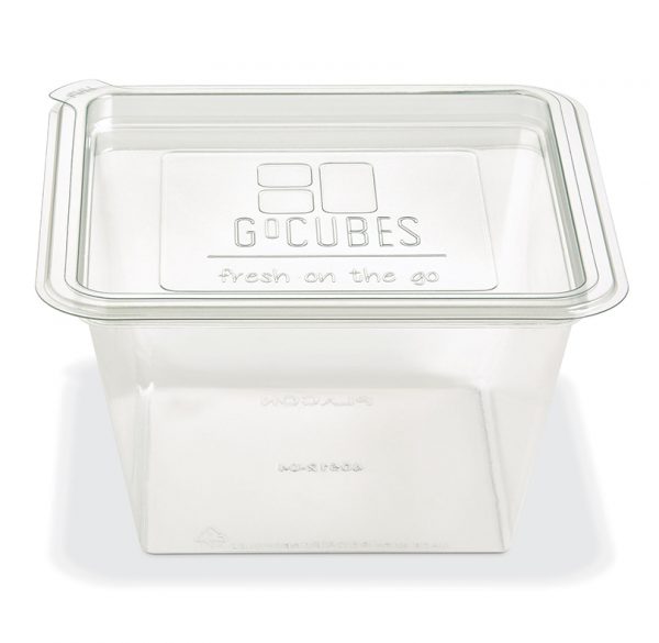 GoCubes™ 32 oz Clear PET Plastic Square Containers - 6L x 6W x 3 3/8H