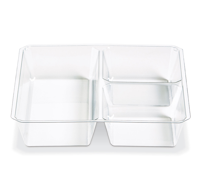 3 COMPARTMENT SNACK CUBE CLEAR 1056/CS