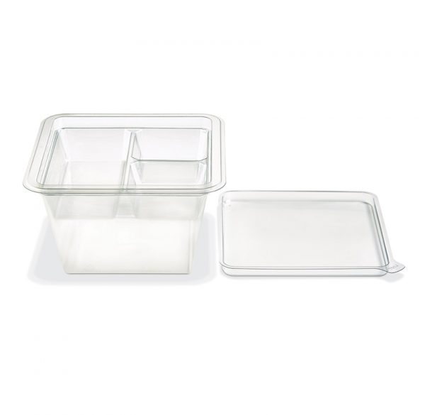 Placon 166489 Gocubes Disposable Food Containers 24 Oz Clear Pet