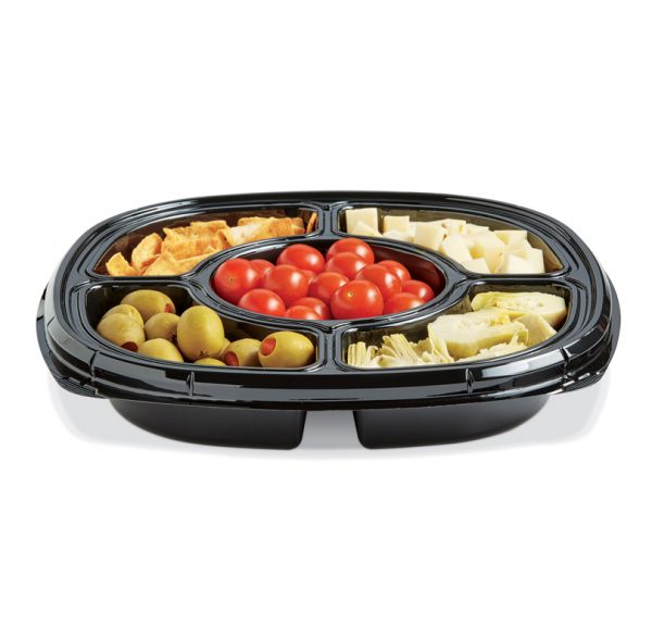Placon : Fresh 'n Clear® Catering 12″<br>5-Compartment Tray with