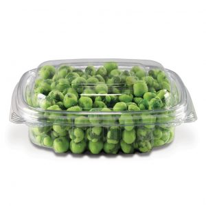 Choice 16 oz. Clear RPET Shallow Hinged Deli Container - 50/Pack