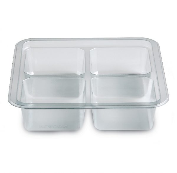 GoCubes™ 36 oz Clear PET Plastic Square Containers - 6L x 6W x 4H