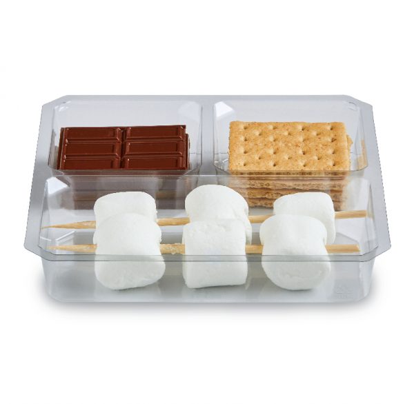 3 COMPARTMENT SNACK CUBE CLEAR 1056/CS