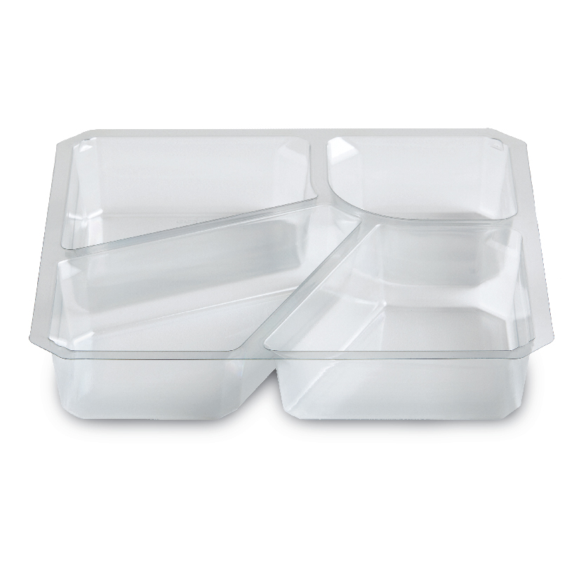 LOT OF 6 4 COMPARTMENT INSERTS FOR HALF TRAY 