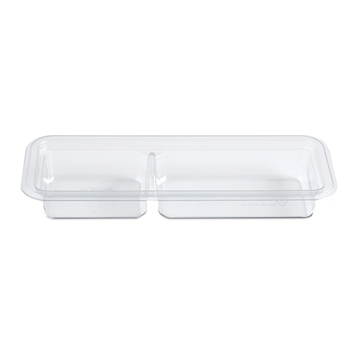 2-Compartment Clear PET Plastic Snack Box