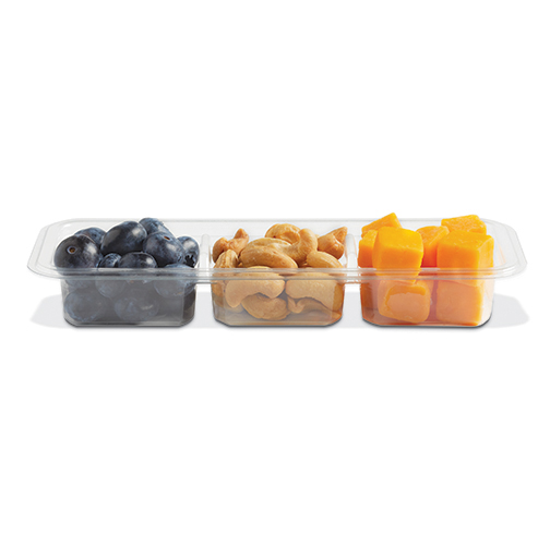 3 COMPARTMENT SNACK CUBE CLEAR 1056/CS