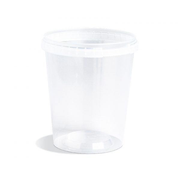 Tamper Tek 32 oz Rectangle Clear Plastic Container - with Hinged