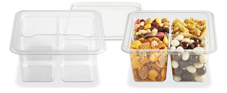 Placon introduces new four-compartment container for snacks packaging News 