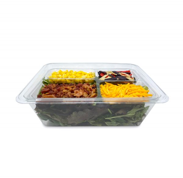 Placon : Fresh 'n Clear® Catering<br>4-Compartment Tray with Cup Area