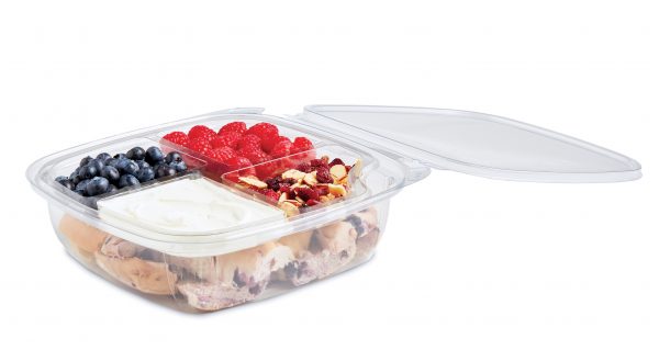 Placon : Fresh 'n Clear® Tamper-Evident Salad Bowl Medium 24oz Flat Lid