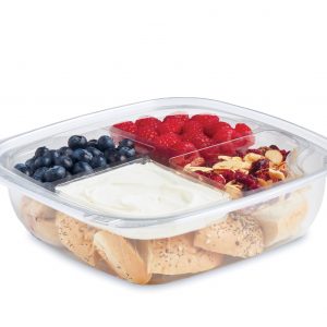 Placon : Fresh 'n Clear® Catering<br>4-Compartment Tray with Cup Area