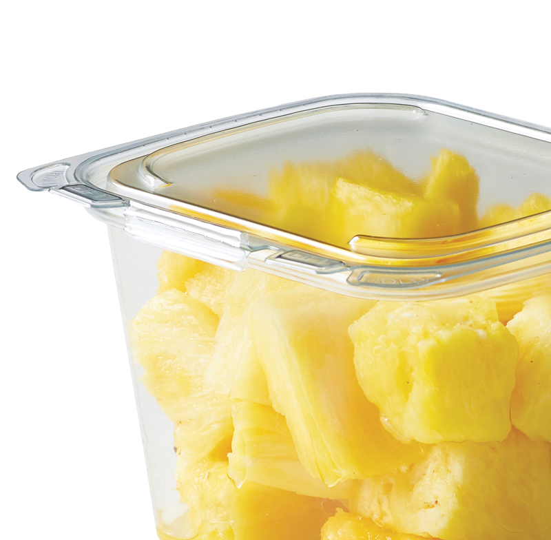 Chunks of pineapple in a clear glass container-offsetof