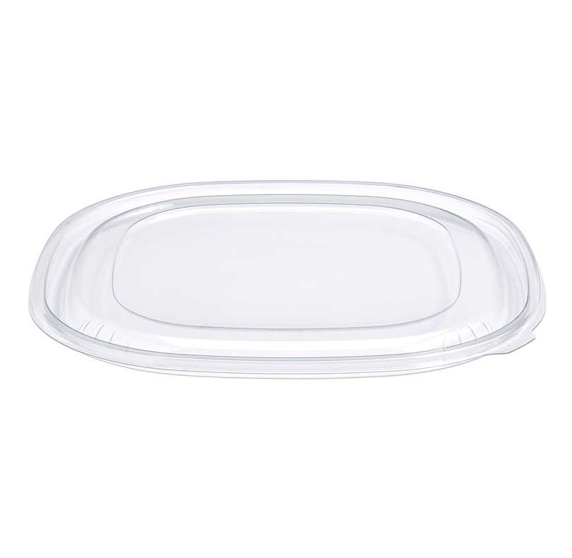 Clear plastic oval serving tray lid