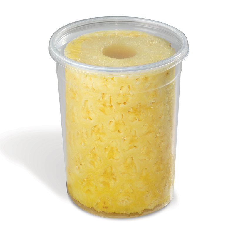 Cup of peeled, cored pineapple pieces