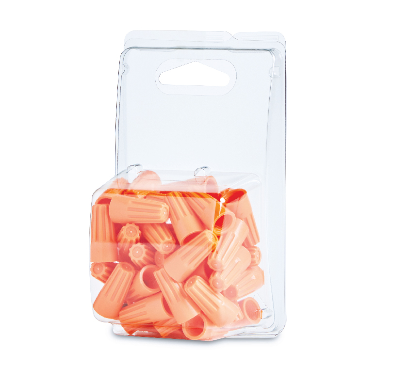 Package of orange twist-on wire connectors