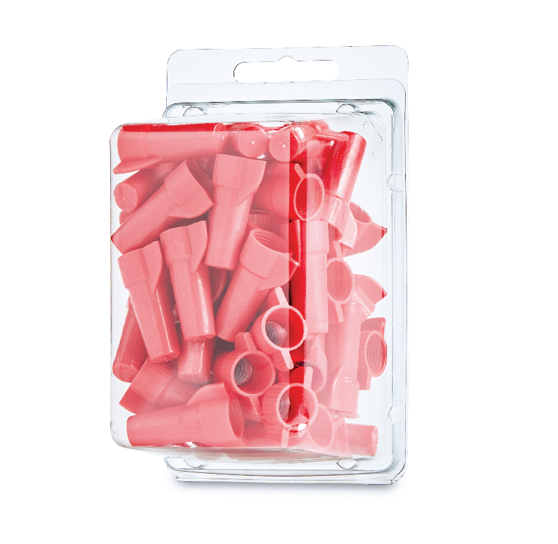 Package of red insulated wire connectors