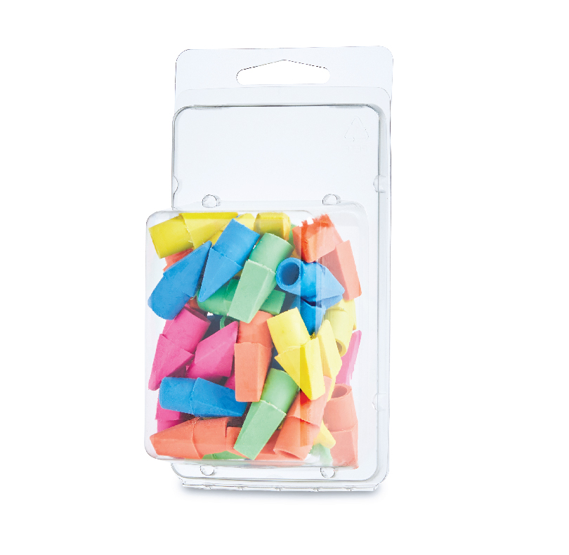Pack of colorful foam earplugs in a clear plastic package