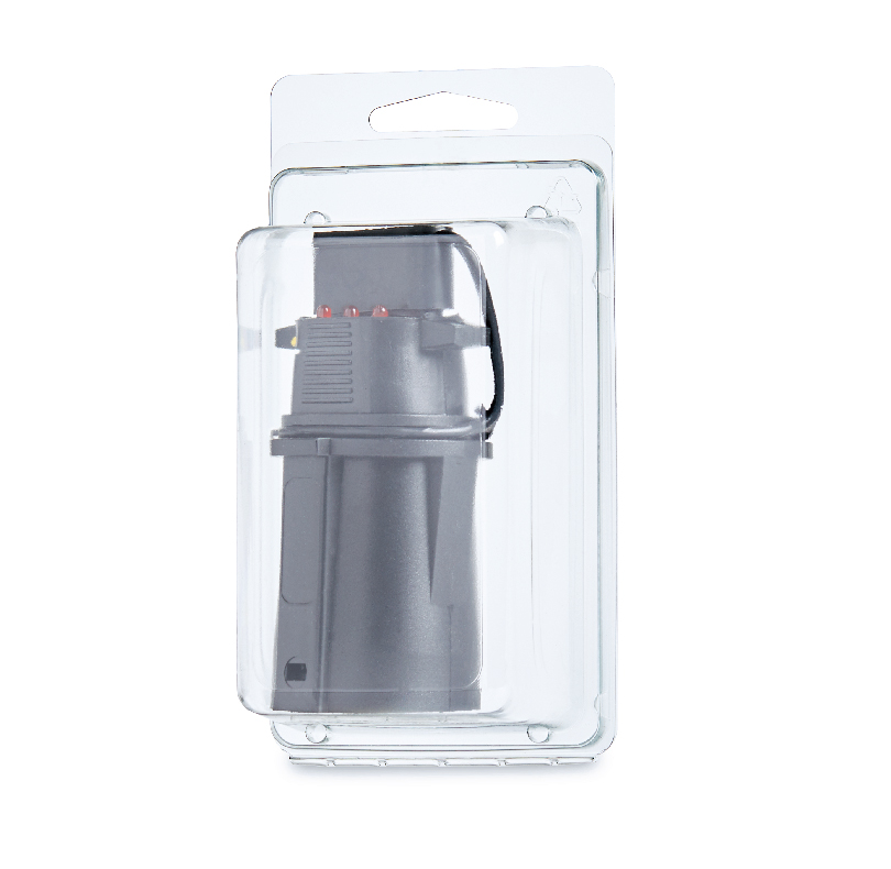 Gray plug-in device in clear blister packaging