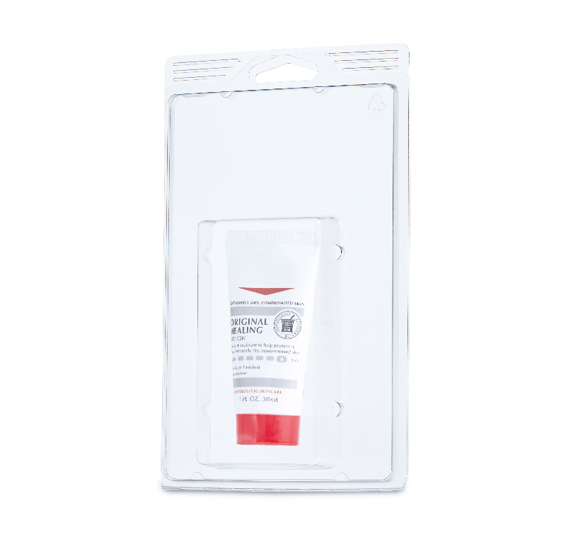 Small tube of Original Healing ointment in clear retail packaging