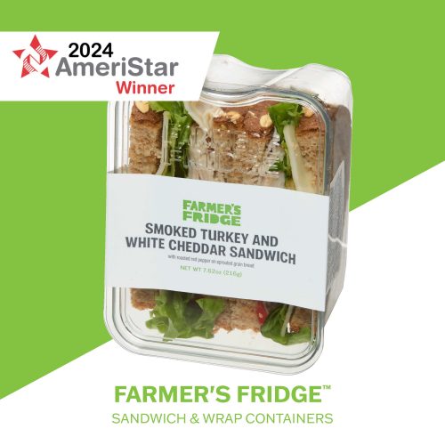 Farmer’s Fridge smoked turkey and white cheddar sandwich in a container, named a 2024 AmeriStar Winner