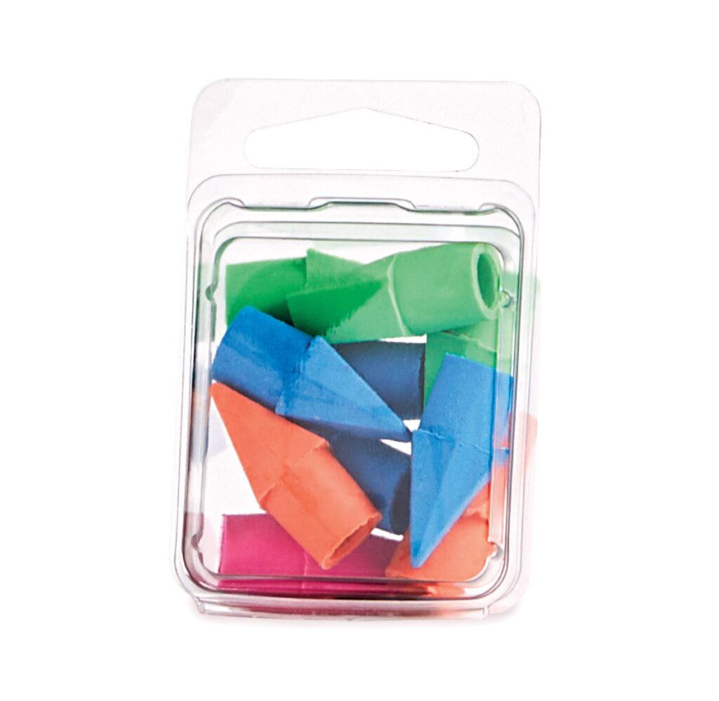 Glass container filled with colorful folded paper shapes