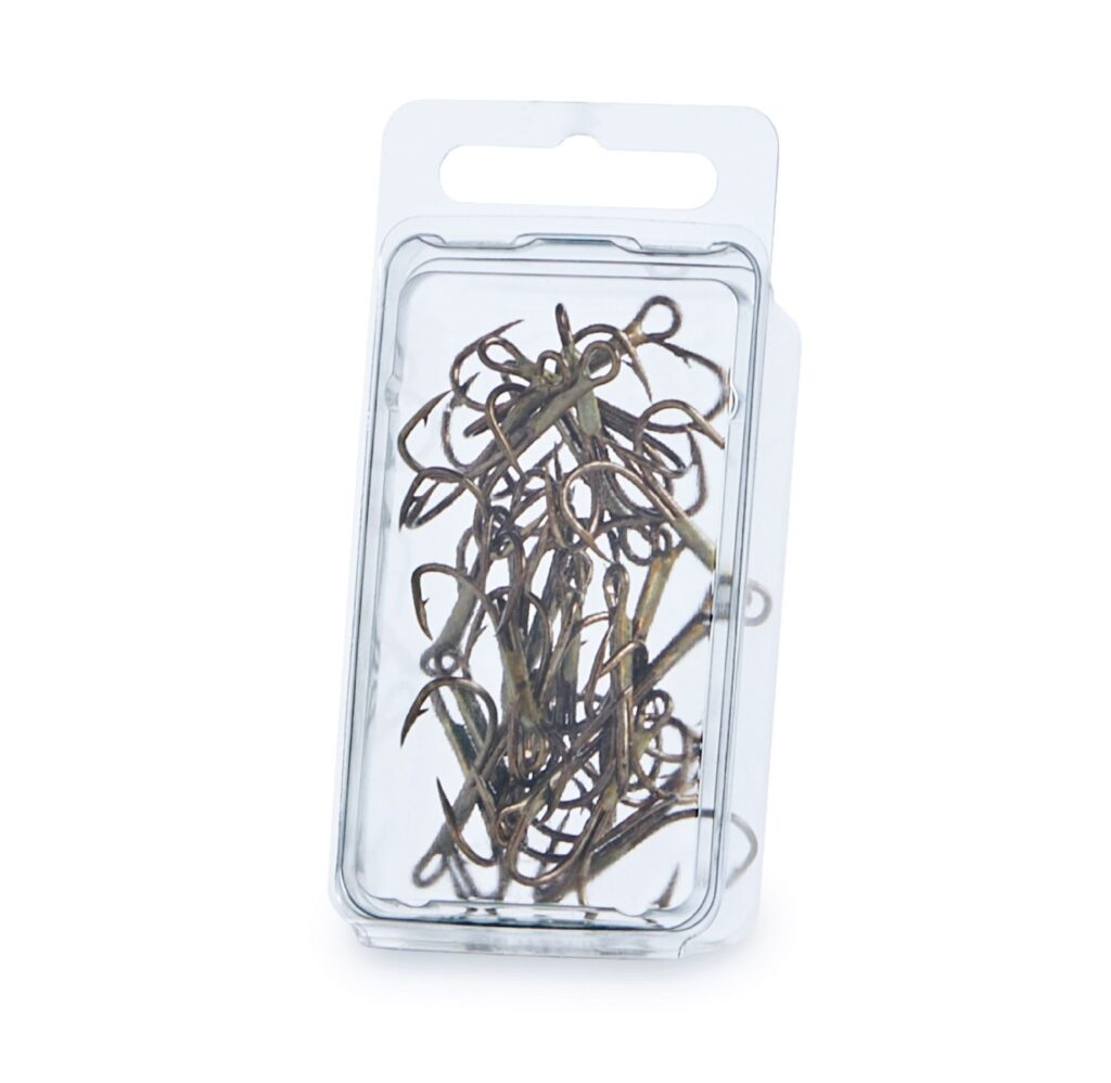 Clear package containing a bundle of dried, tangled plant stems