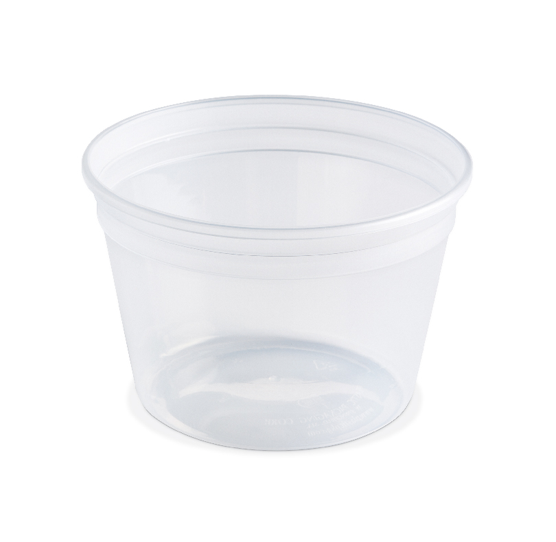 Clear plastic cup with a wide rim