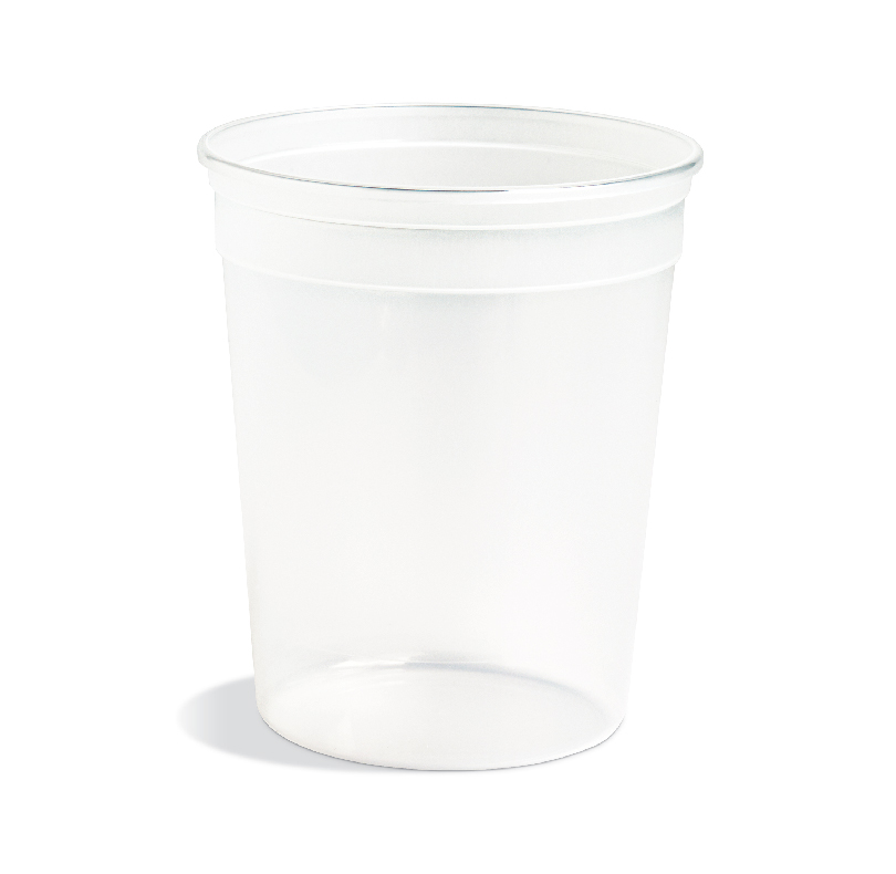 Translucent white plastic cup