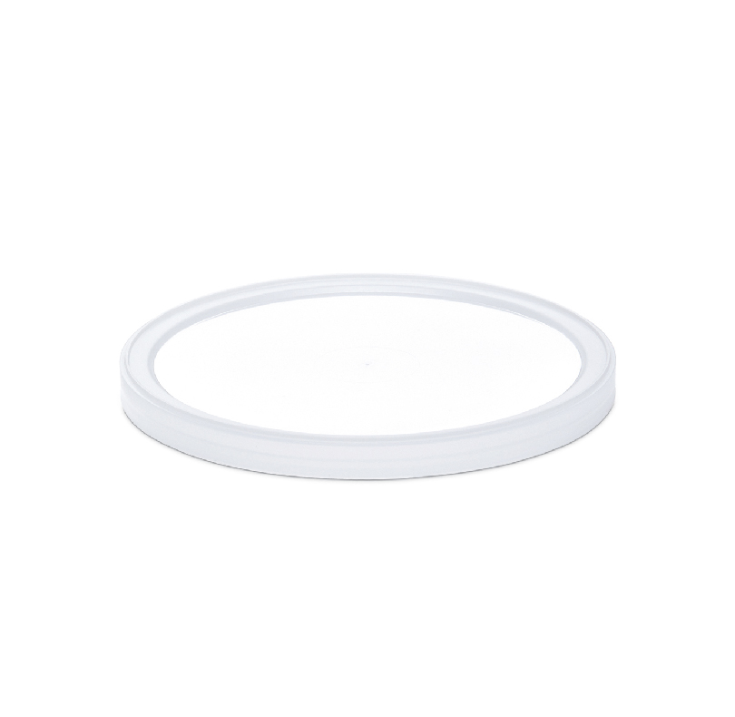 White circular plastic ring viewed from above and side