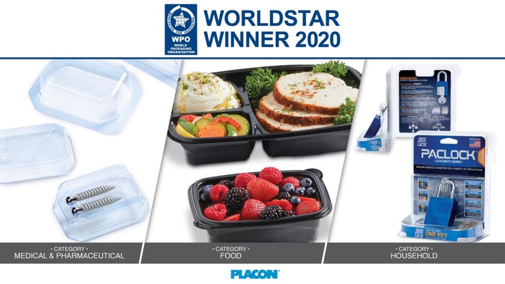 Placon packaging products recognized as WorldStar Winner 2020 in medical and pharmaceutical, food, and household categories