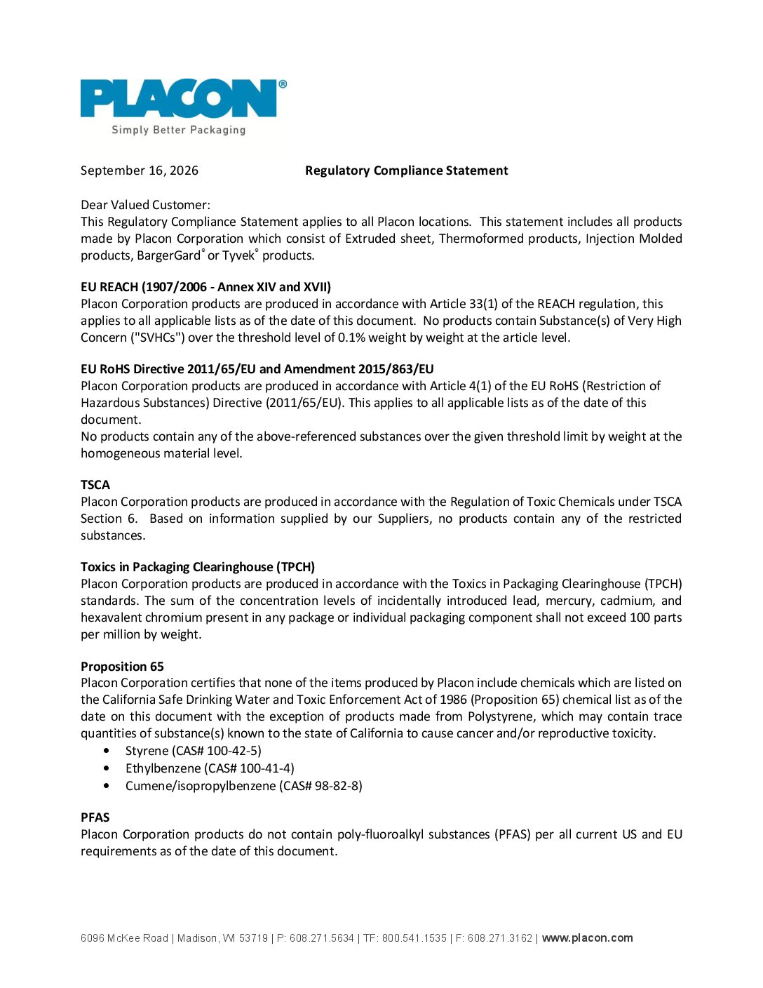16SEP26-Placon-Regulatory-Statement